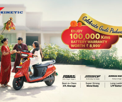 Kinetic EV electric scooter Gudi Padwa festive offer with 100000 km battery warranty worth ₹8999