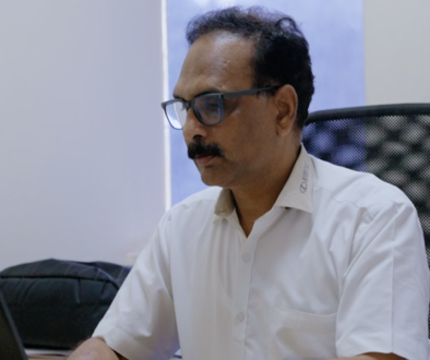Vivek Pande working at desk during interview on engineering growth and leadership