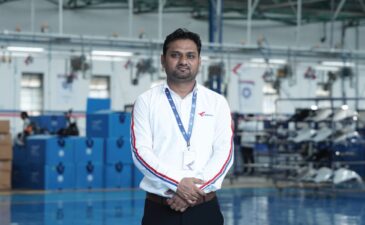 Sumit Kumar at the Kinetic EV factory overseeing Kinetic DX quality control